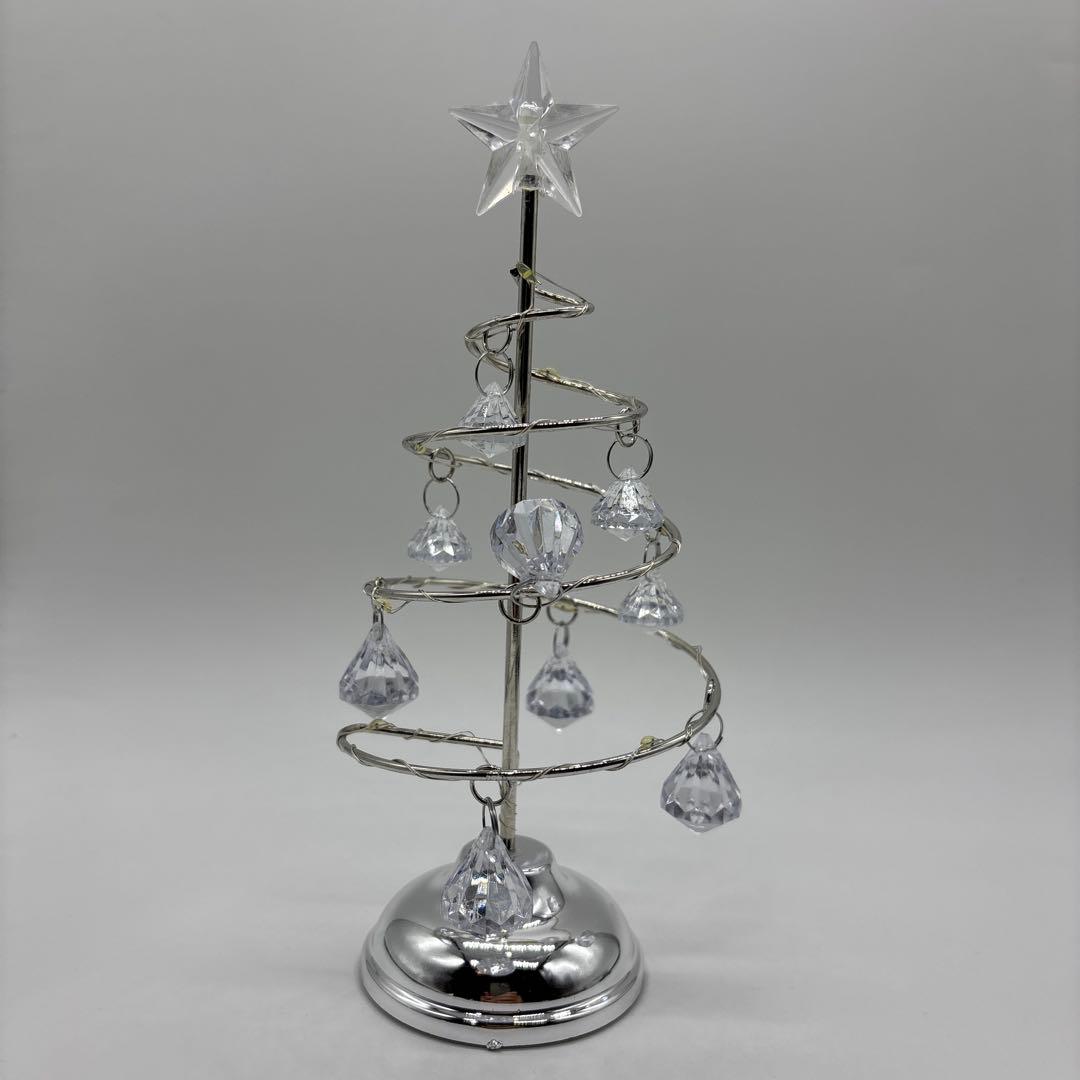 天然石　シマエナガクリスマスツリー　常夜灯