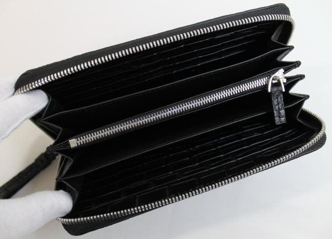 【専用】クロコダイル 財布 長財布 本革 無双 ラウンド 両面クロコ ブラック