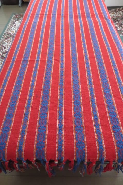 イギリス★織物　ベッド/ソファーカバー ハンドメイド　ブランケット　アンティーク