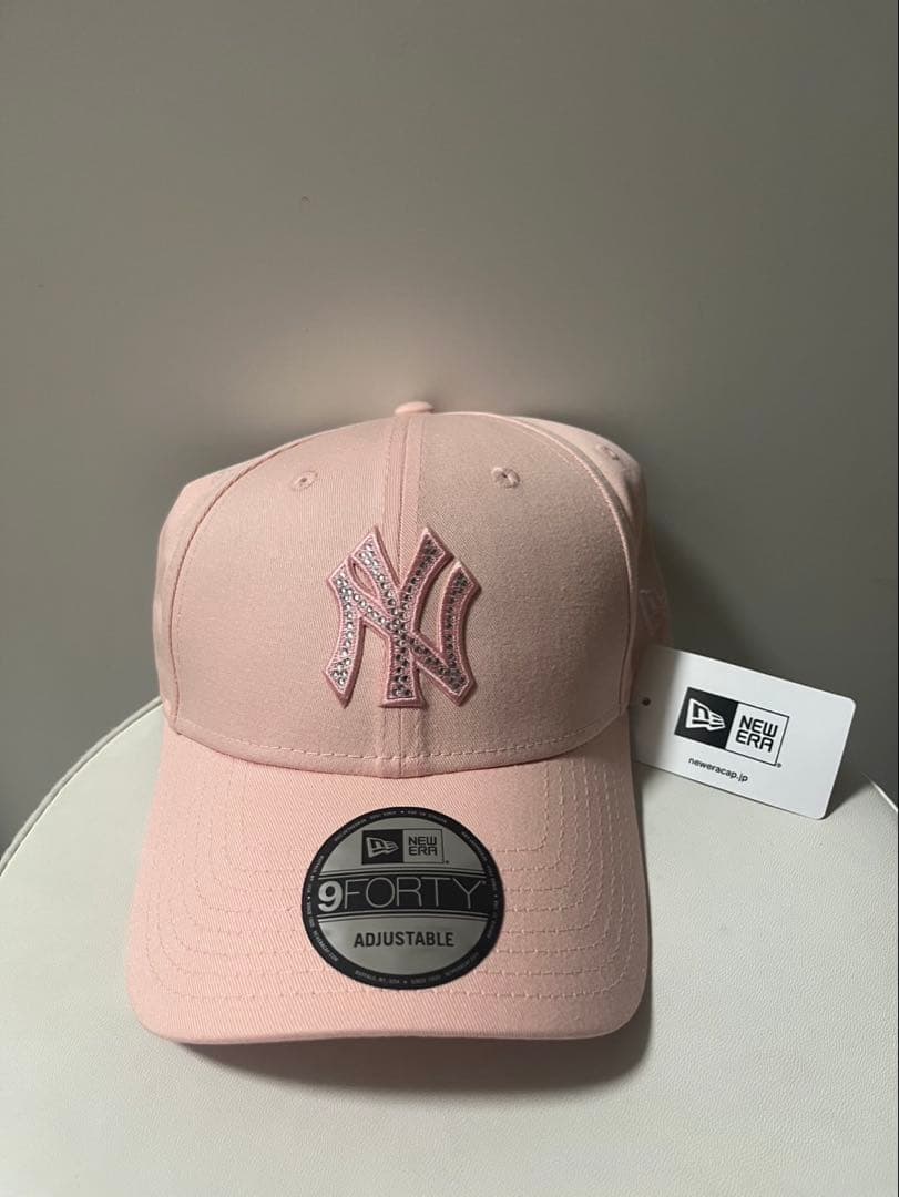 New Era 9FORTYラインストーン ピンクキャップ
