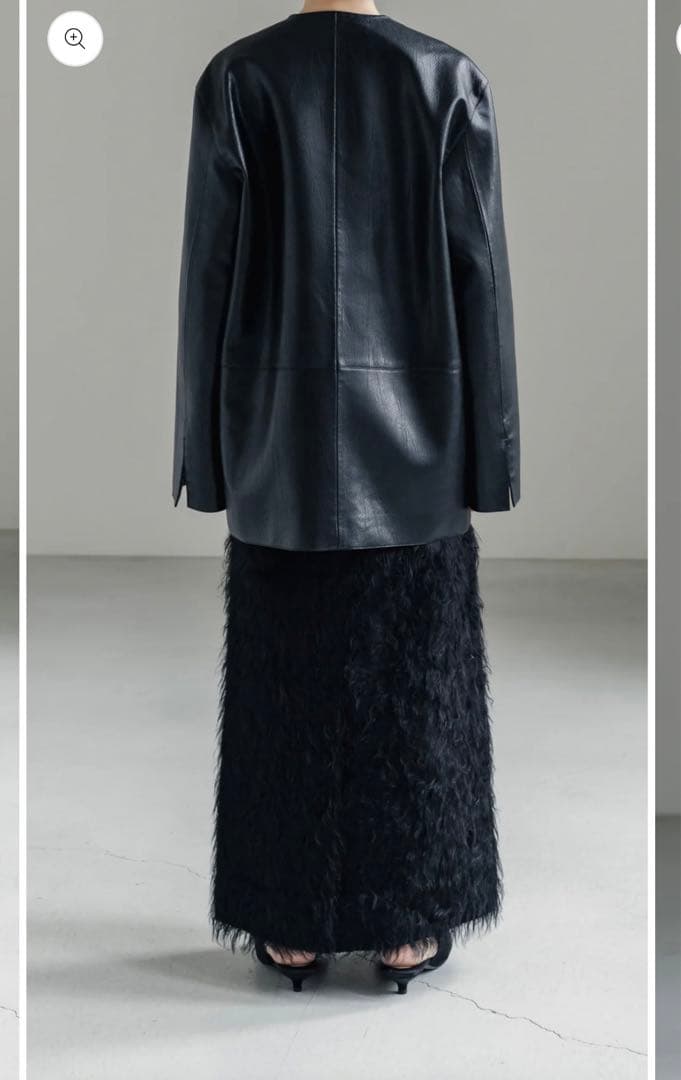 NEAU Collarless Leather Jacket レザー　ジャケット