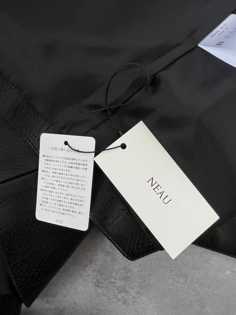 NEAU Collarless Leather Jacket レザー　ジャケット
