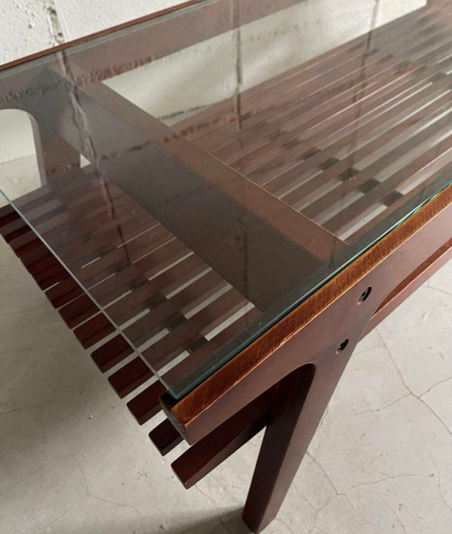 木製　ガラス　テーブル