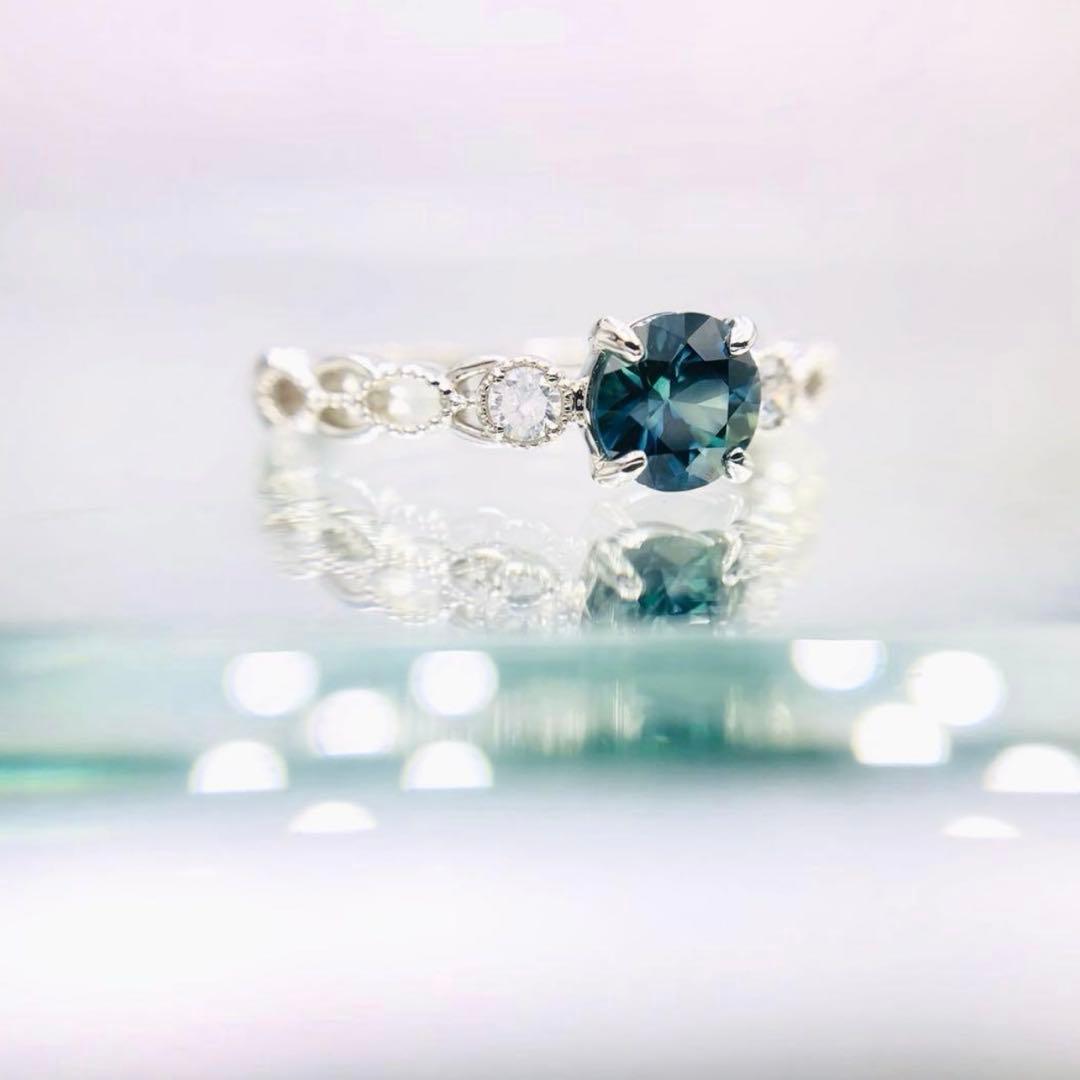 【世界四大貴石★艶やかティールカラー】サファイア リング