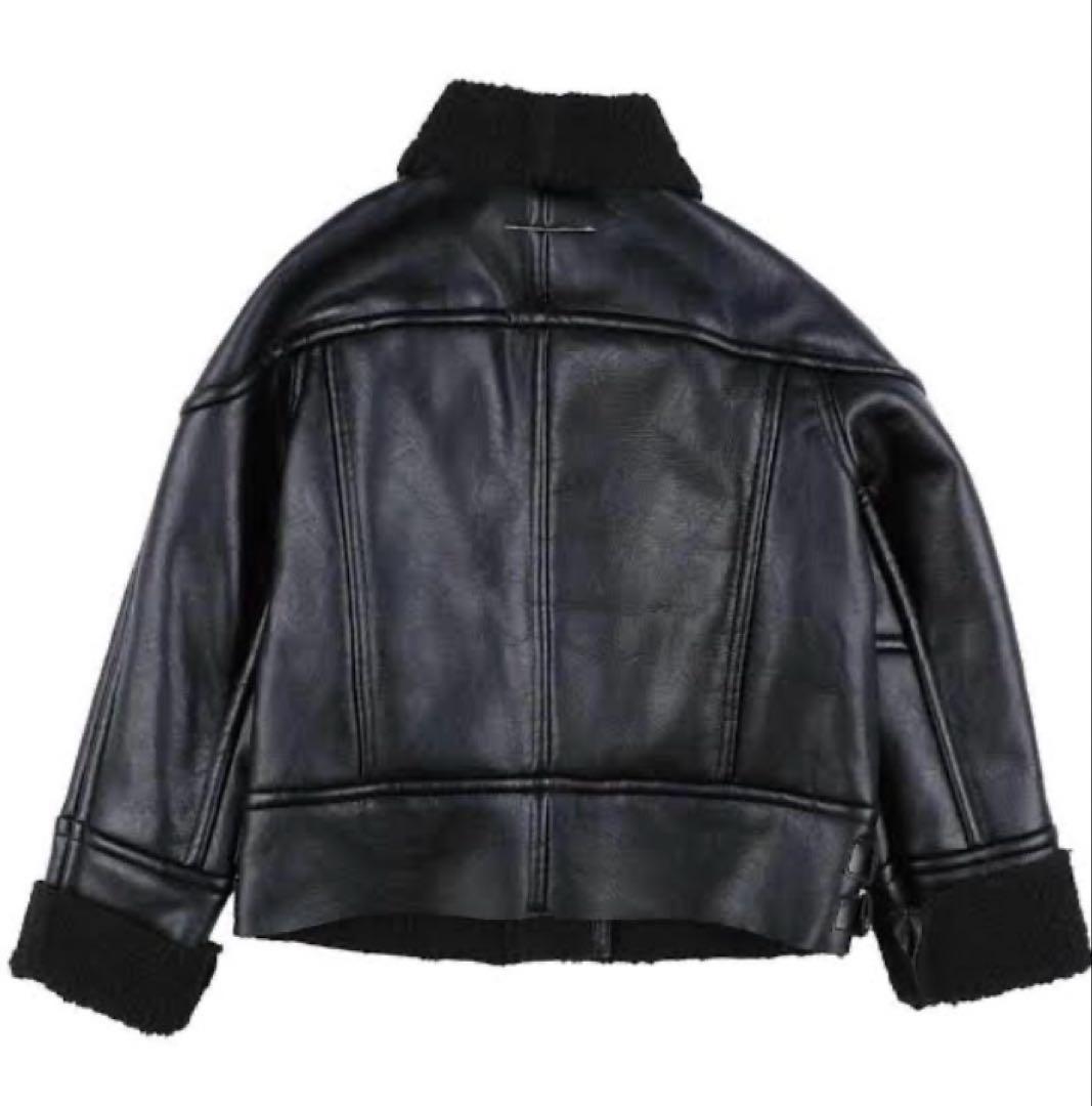 24時間以内発送　mm6 ライダース　レザージャケット　黒