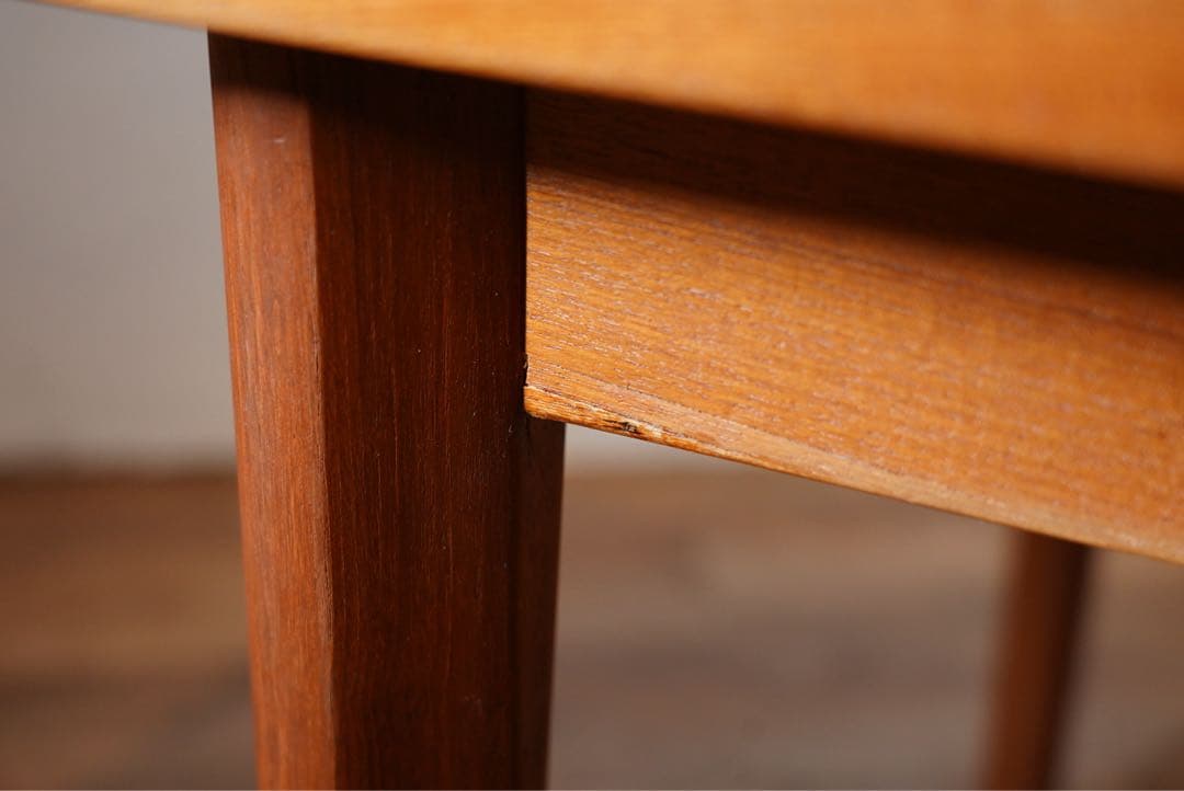 デンマーク ヴィンテージ ドローリーフ ダイニングテーブル 木製 チーク 北欧