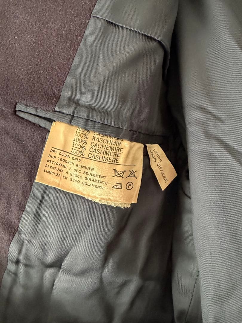 美品Aquascutum ネイビー チェスターコート　カシミア100%