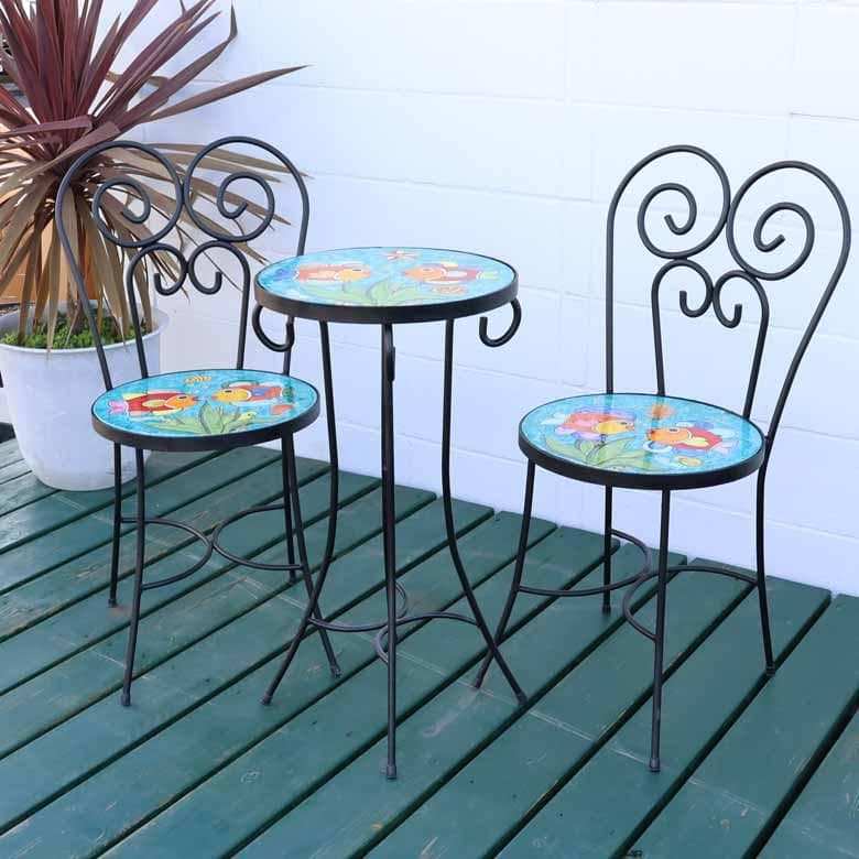 イタリア テーブルセット ガーデン 3点セット 39cm ニーノパルッカ