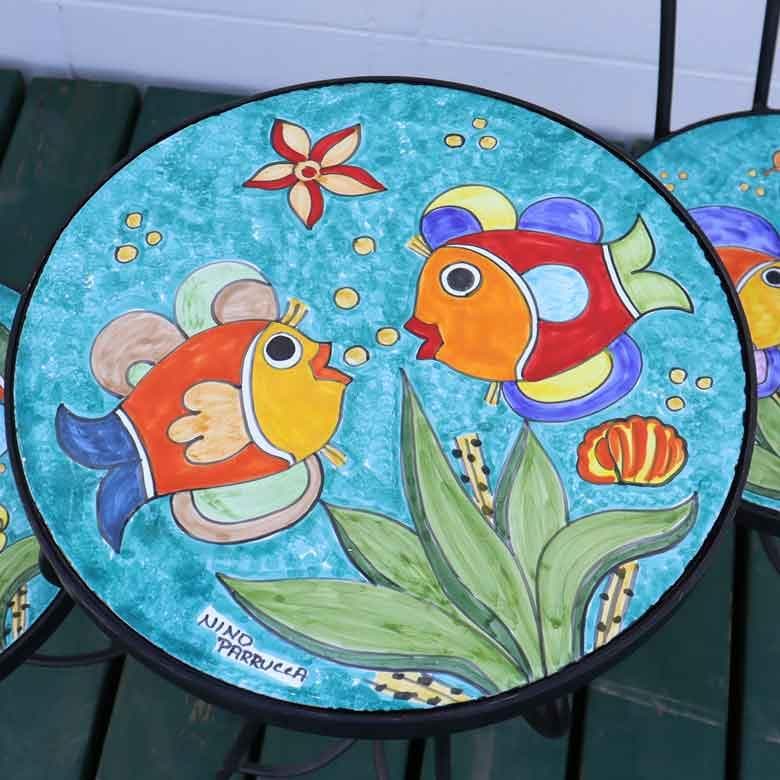 イタリア テーブルセット ガーデン 3点セット 39cm ニーノパルッカ