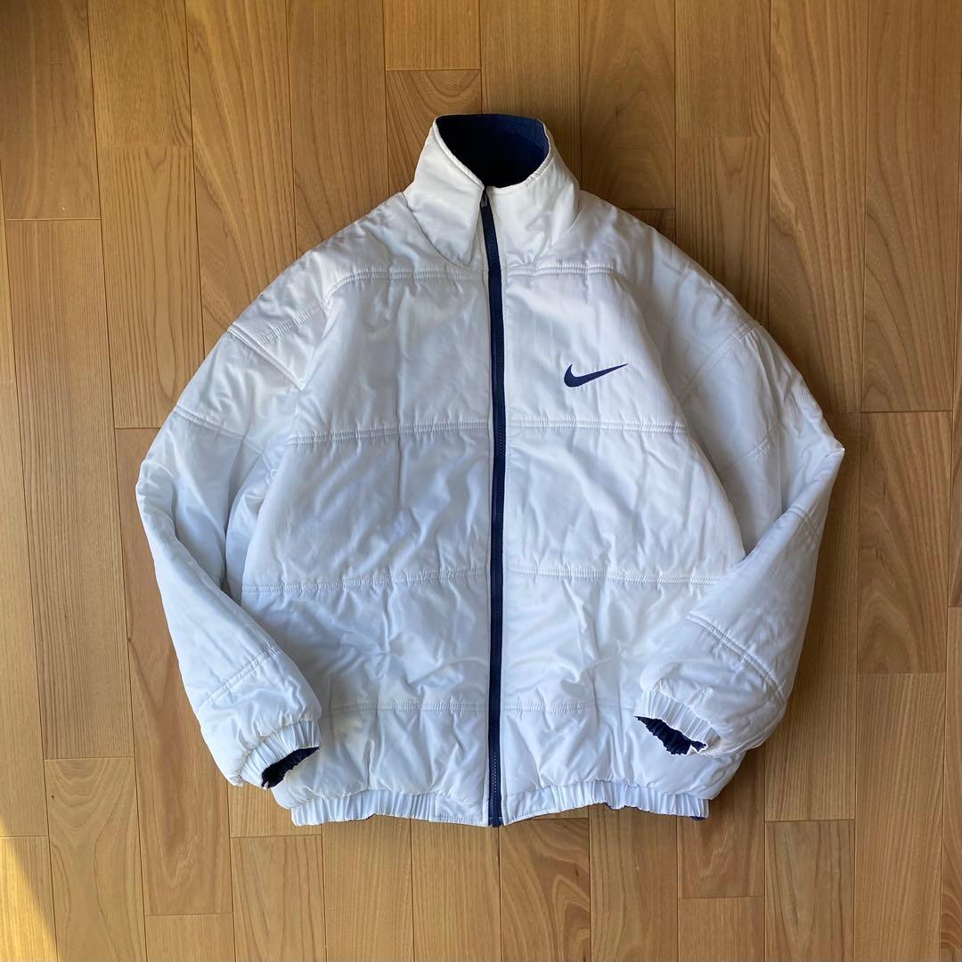 90s NIKE リバーシブル　中綿　ジャケット　ビッグスウォッシュ　Lサイズ