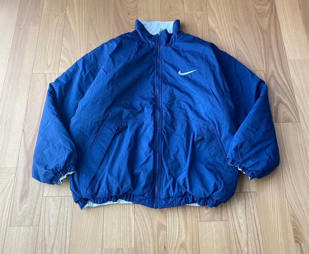 90s NIKE リバーシブル　中綿　ジャケット　ビッグスウォッシュ　Lサイズ