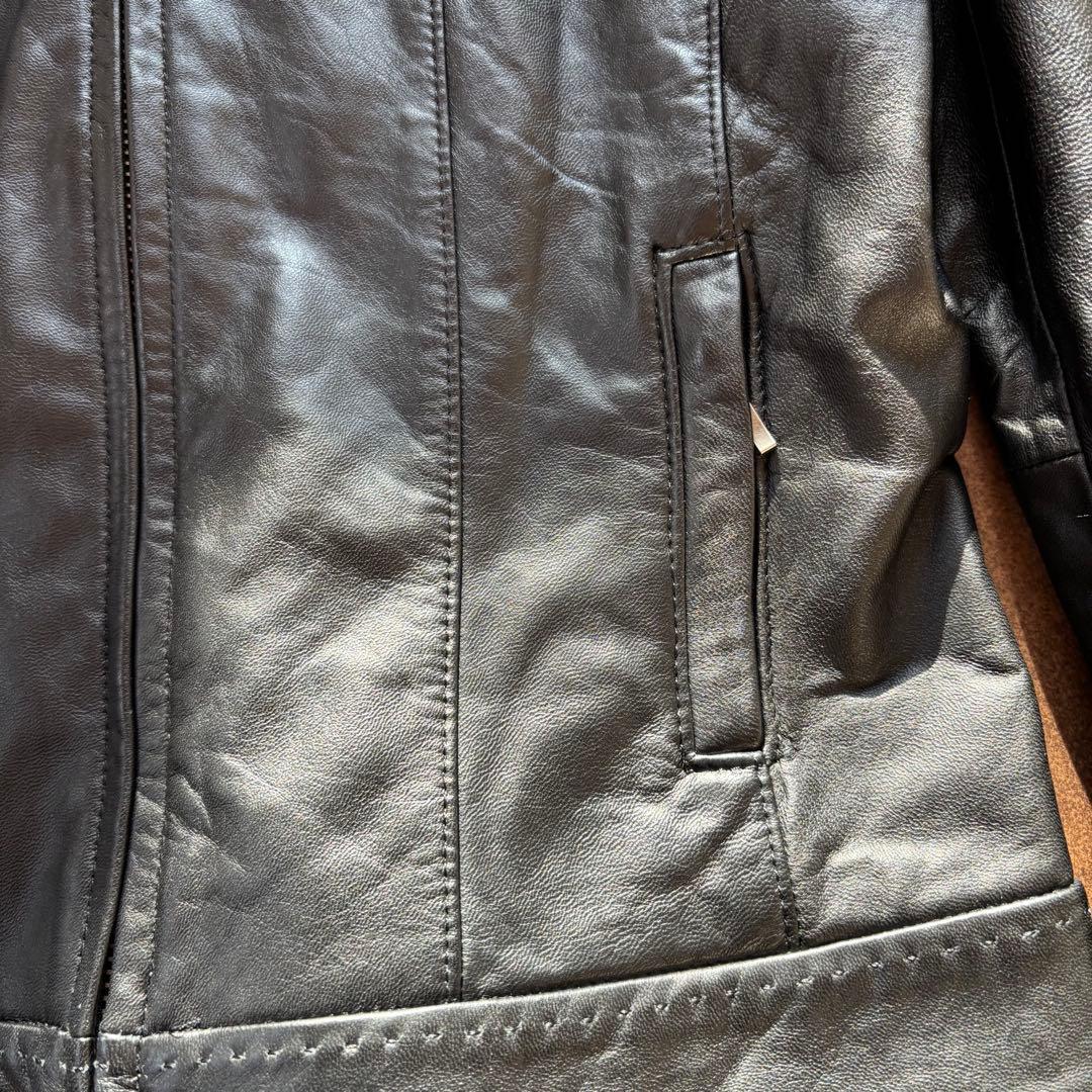 新品 UNTITLED アンタイトル レザージャケット ラム ノーカラー 黒