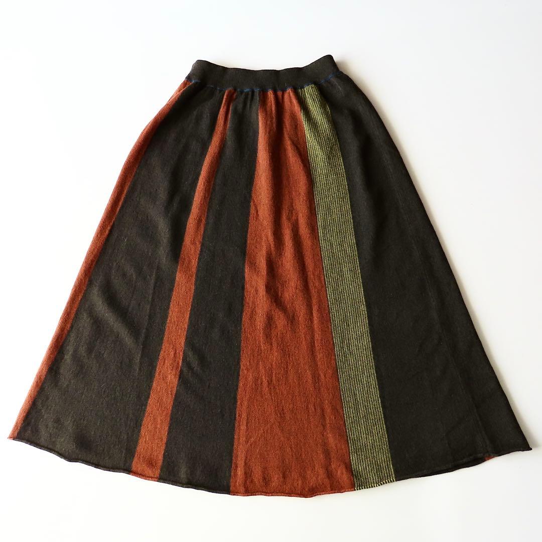 よそおい掲載 パラスパレス フレアニットスカート 0 マルチストライプ