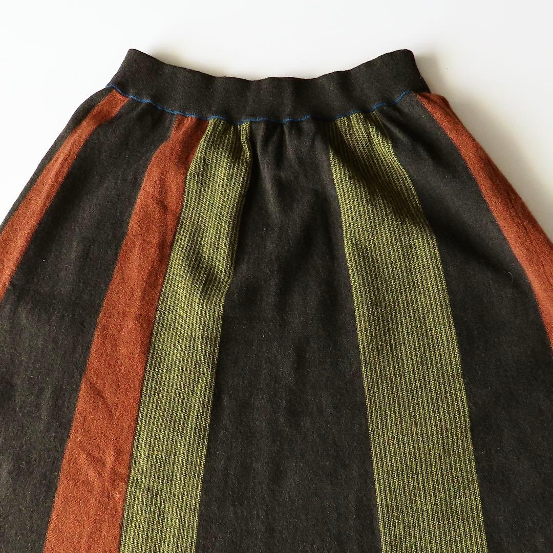 よそおい掲載 パラスパレス フレアニットスカート 0 マルチストライプ