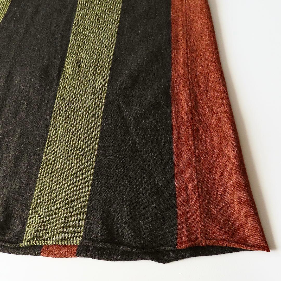 よそおい掲載 パラスパレス フレアニットスカート 0 マルチストライプ