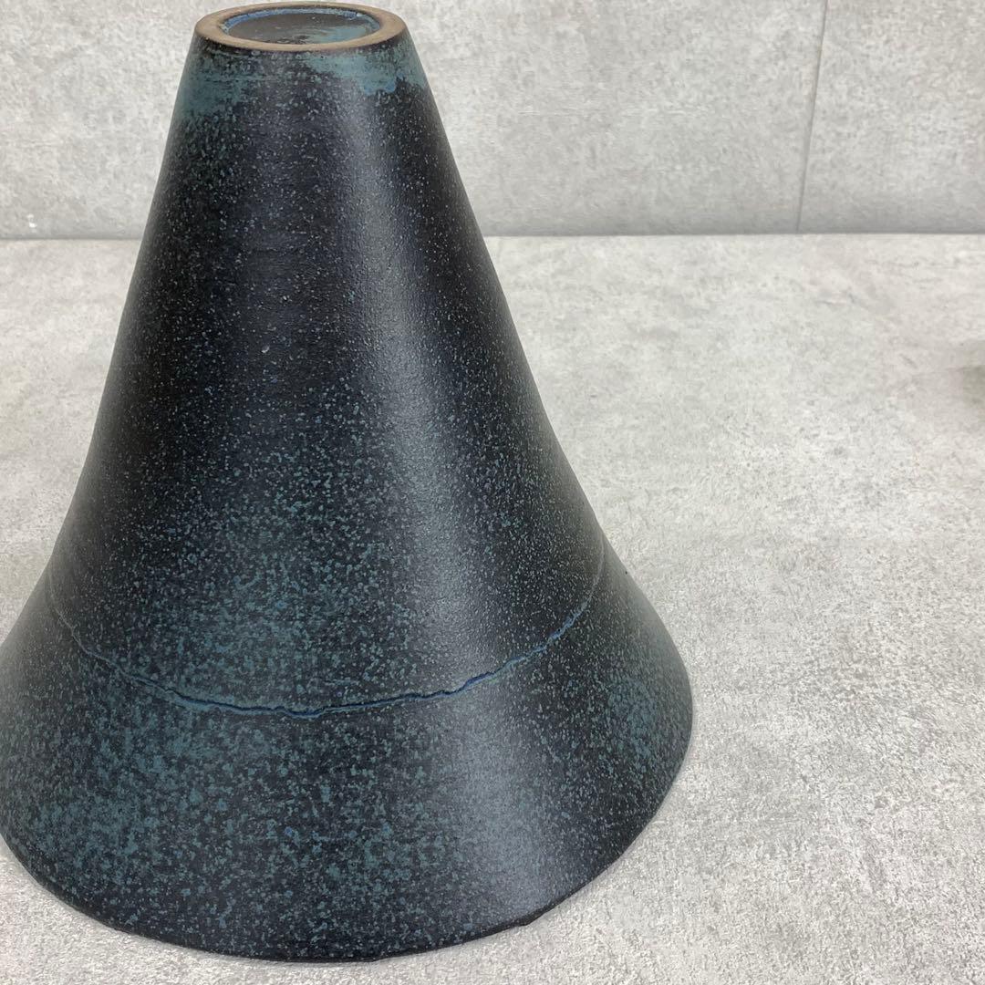 花器 延美 高さ約20cm 池坊 灰青色 生花 立花 華道 フラワーベース