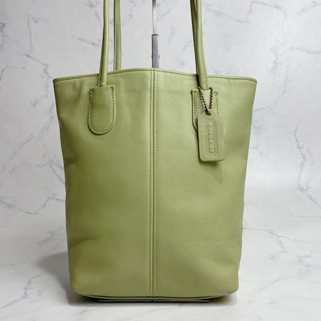 極美品✨OLD COACH トートバッグ USA製 ライム スモールランチ