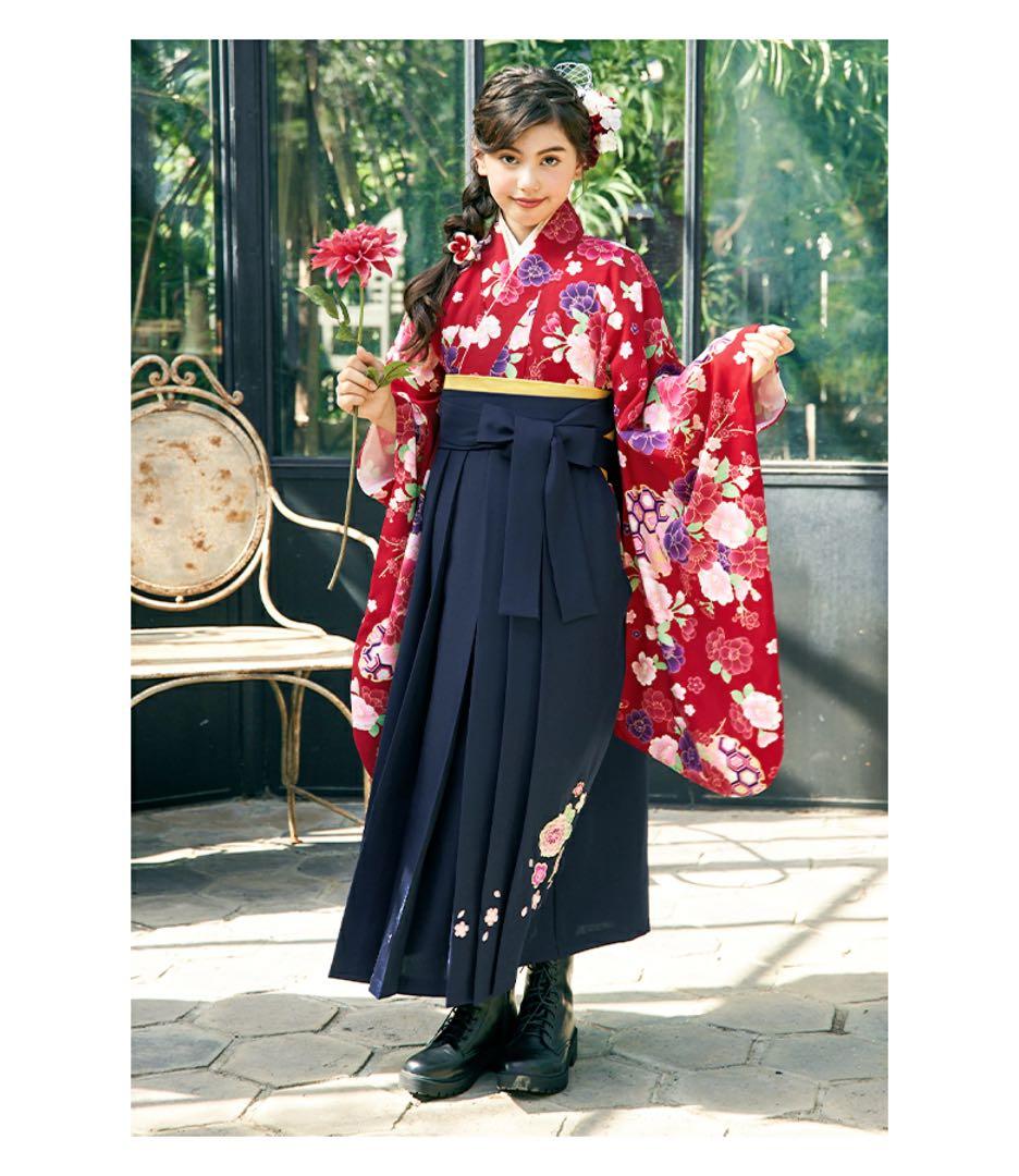 卒業式 袴セット 花柄 赤 160cm アリサナ 着用一回 美品