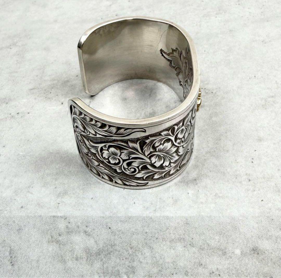 KARAKUSA BANGLEシルバー 100g 3cm幅　唐草バングル