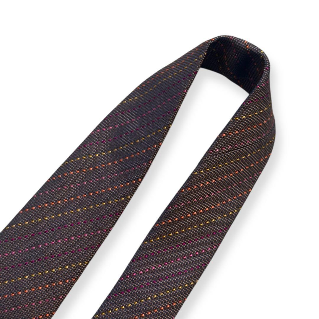 良品✨HERMES ネクタイ　エルメス　ブラウン　レジメンタル　秋冬　【B】