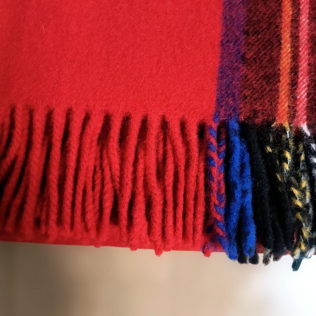 PINK HOUSE チェック柄ラムウールブランケット（中古品）