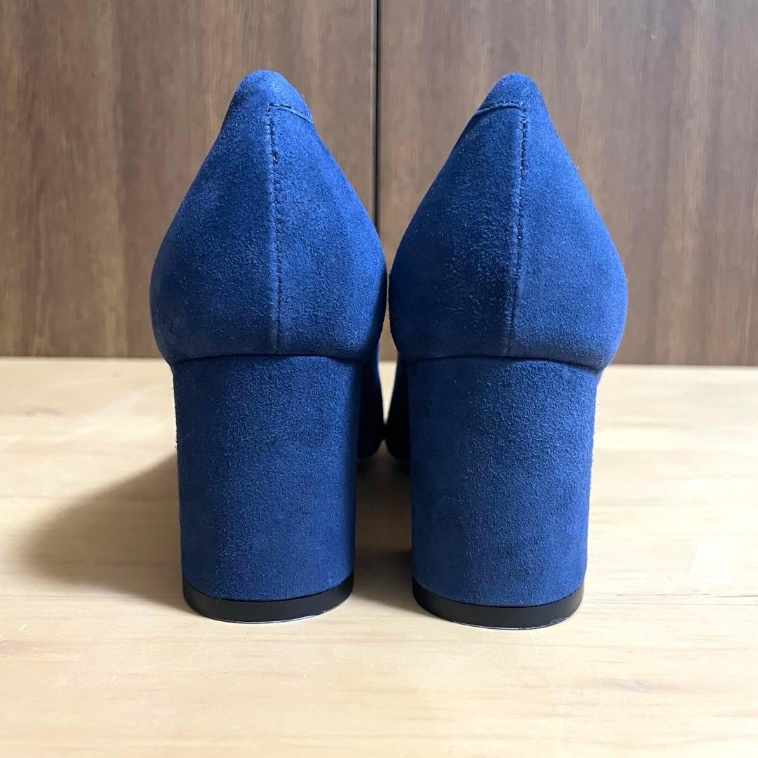 新品未使用　ファビオルスコーニ スエード　パンプス　ネイビー　ブルー　22.5