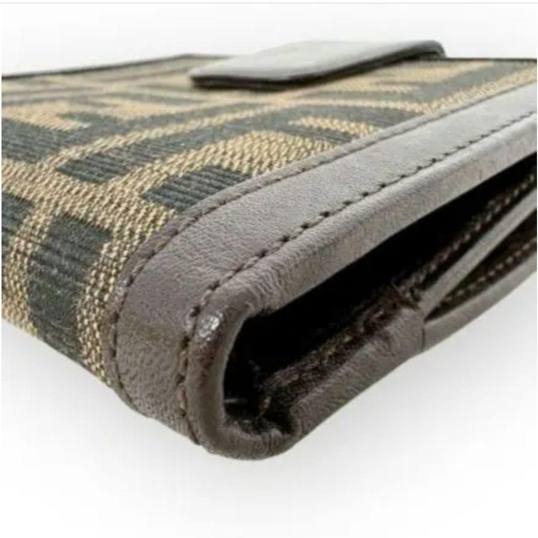 【希少/美品】FENDI フェンディ ズッカ柄 FFロゴ 二つ折り財布 元箱付き