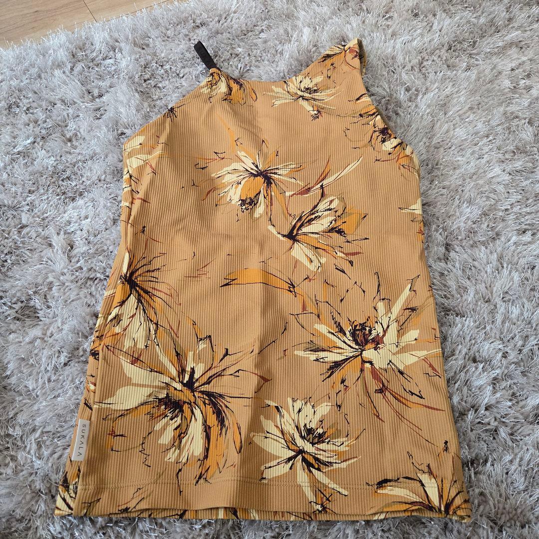 新品タグ付き　袋あり　【SUKALA】リブBigフラワープリントタンクトップ　S