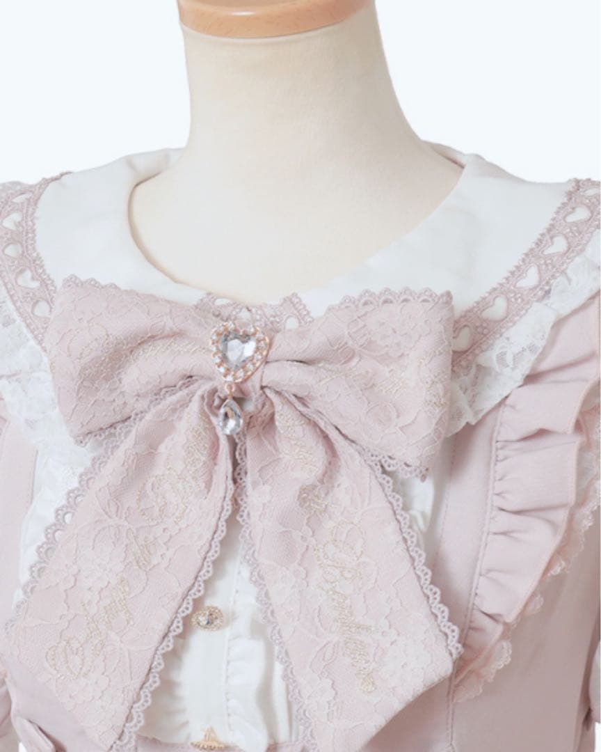 LIZLISA ハート衿プリーツフリルワンピース