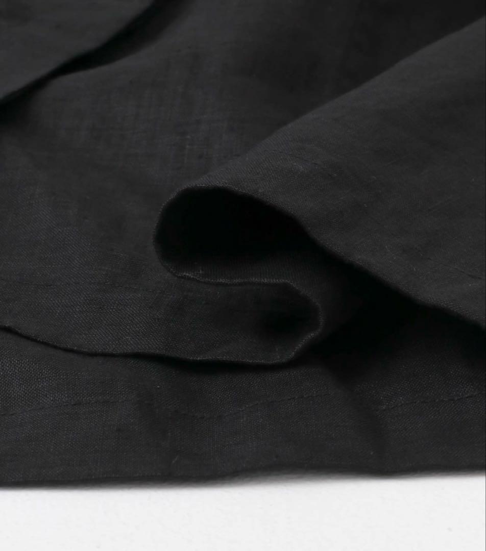 かぐれ　リネンスクエアケープシャツ　ブラック