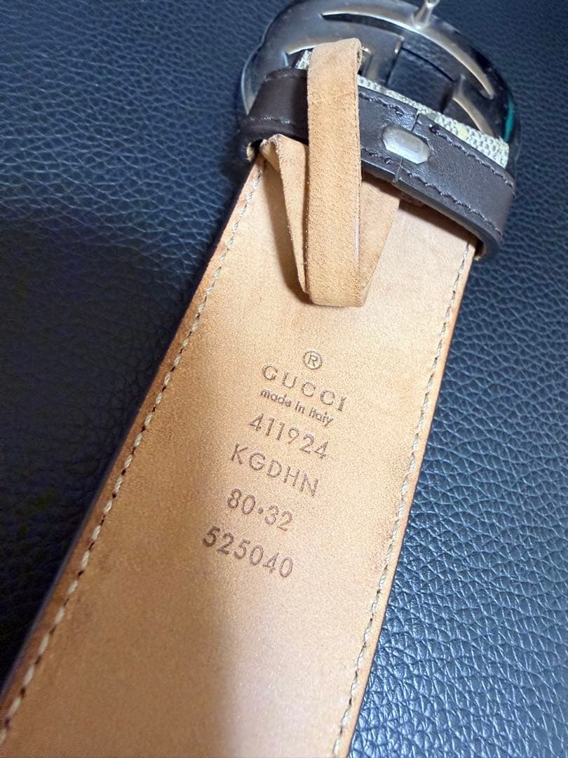 GUCCI グッチ GG柄 ベルト シルバーバックル
