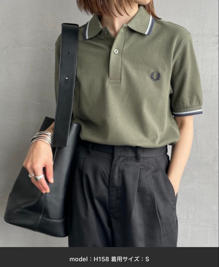 FRED PERRY ツインティップライン ワンポイントロゴ刺繍ポロシャツ