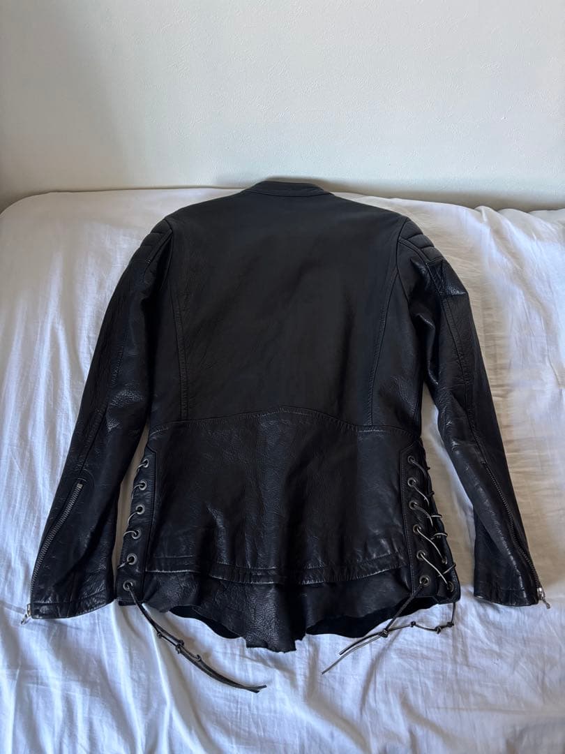 美品　Ｒｏｅｎブラック シングルライダースジャケット ディアスキン　ロエン　鹿革
