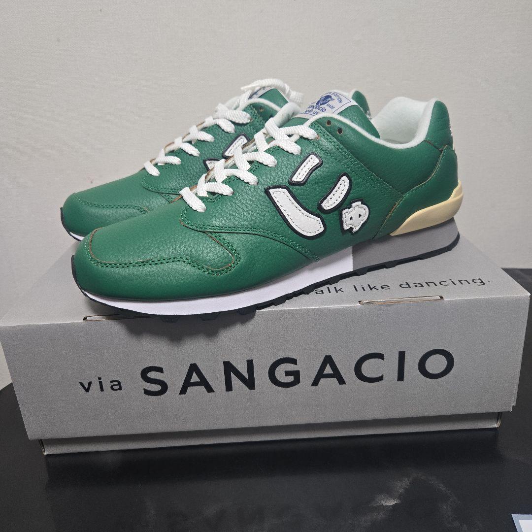 SANGACIO スニーカー US10.5 グリーン(レザー製)