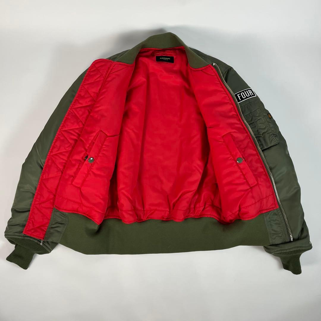 未使用級 ALPHA 24KARATS MA-1 フライトジャケット 刺繍ロゴ