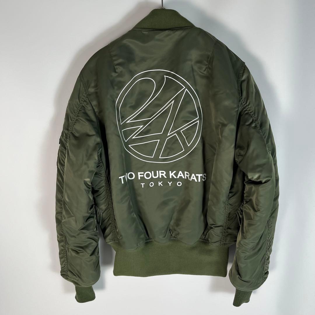 未使用級 ALPHA 24KARATS MA-1 フライトジャケット 刺繍ロゴ