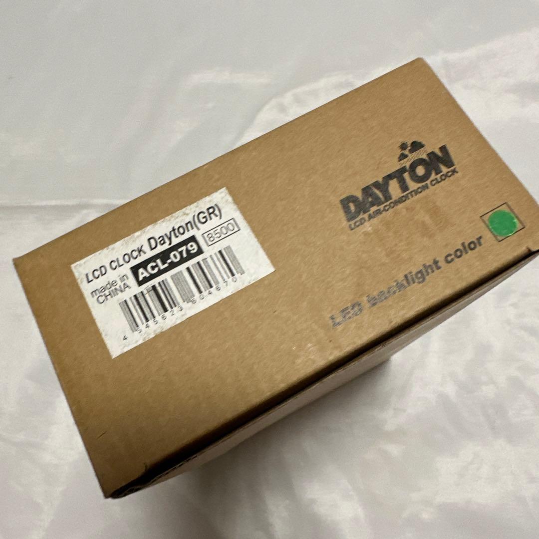 廃盤　LCD表示 電波置き掛け時計 AIR-CONDITION-CLOCK 緑