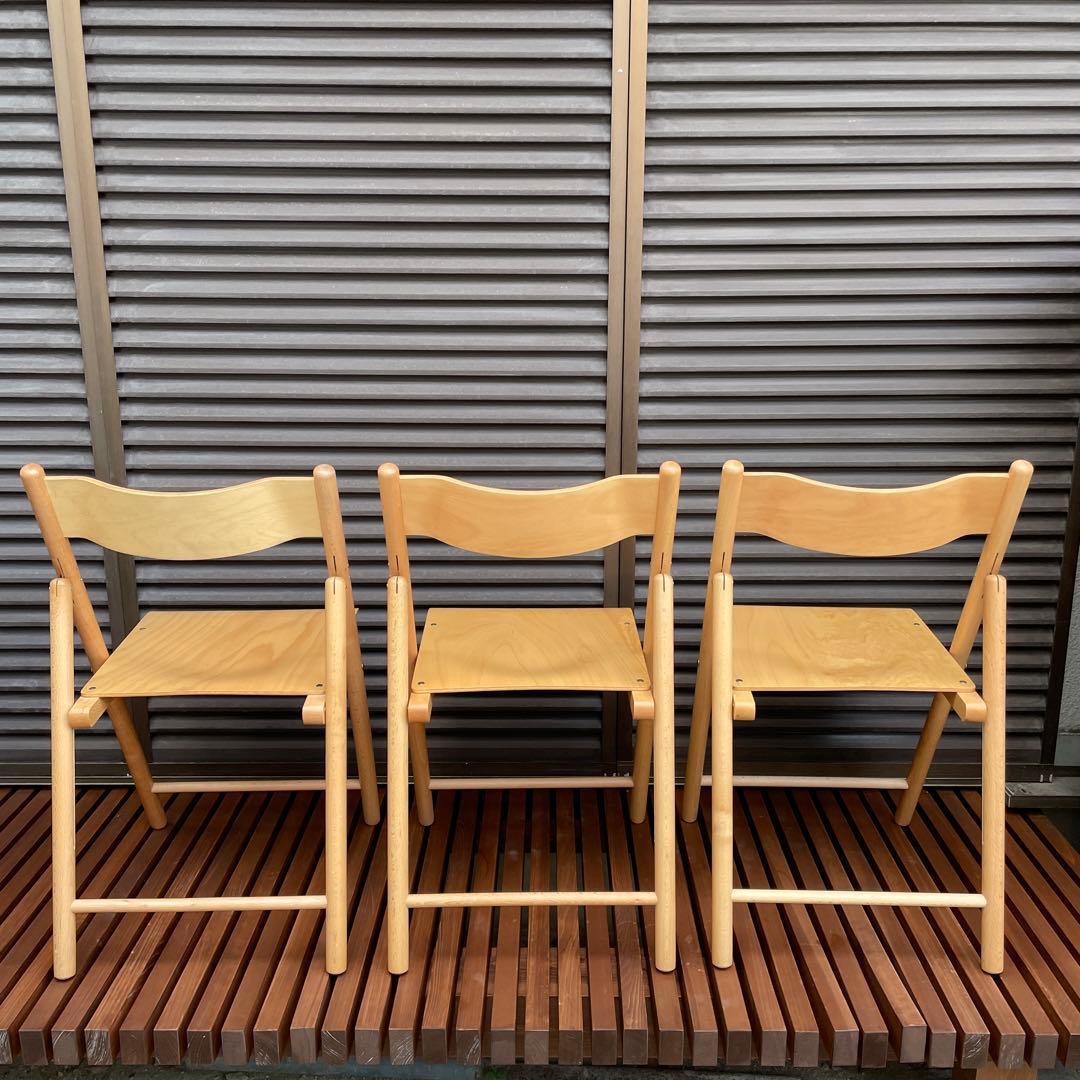 無印良品　廃盤　木製折りたたみチェア　3個セット