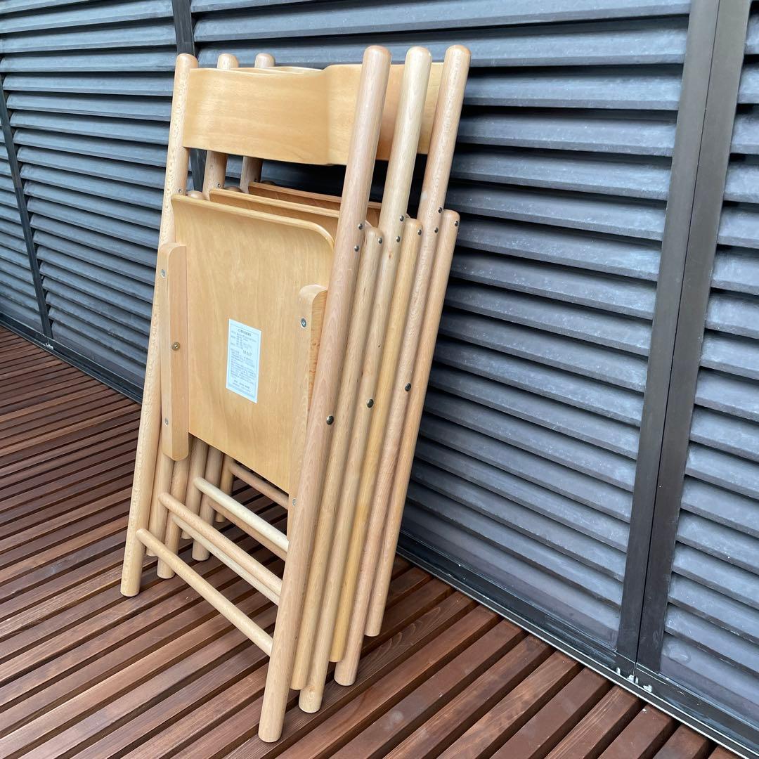 無印良品　廃盤　木製折りたたみチェア　3個セット