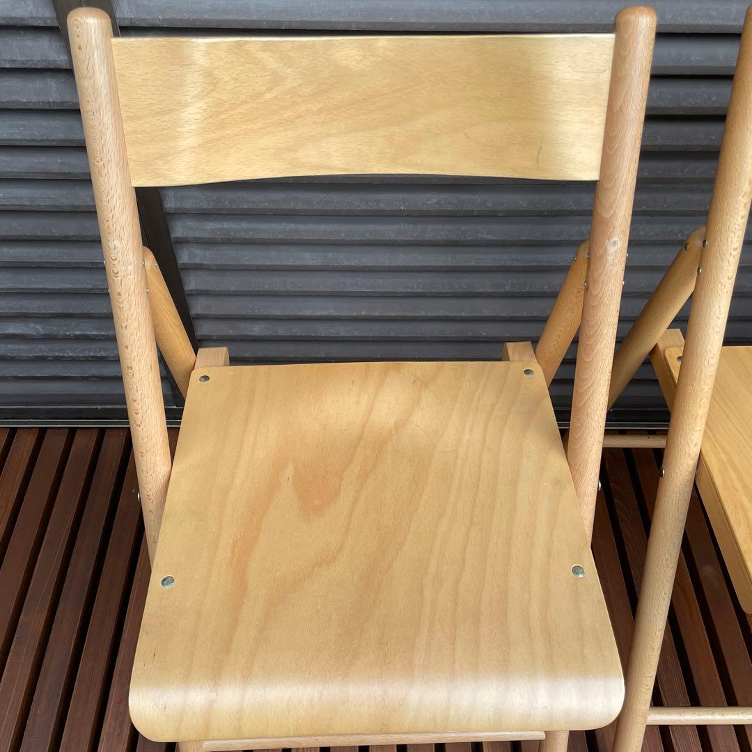 無印良品　廃盤　木製折りたたみチェア　3個セット