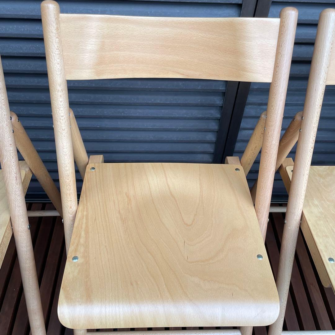 無印良品　廃盤　木製折りたたみチェア　3個セット