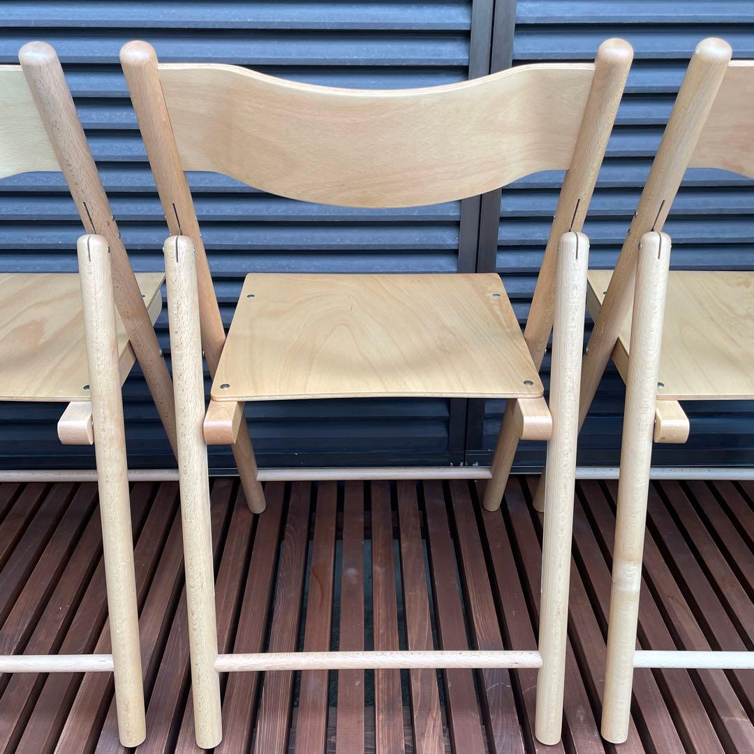 無印良品　廃盤　木製折りたたみチェア　3個セット