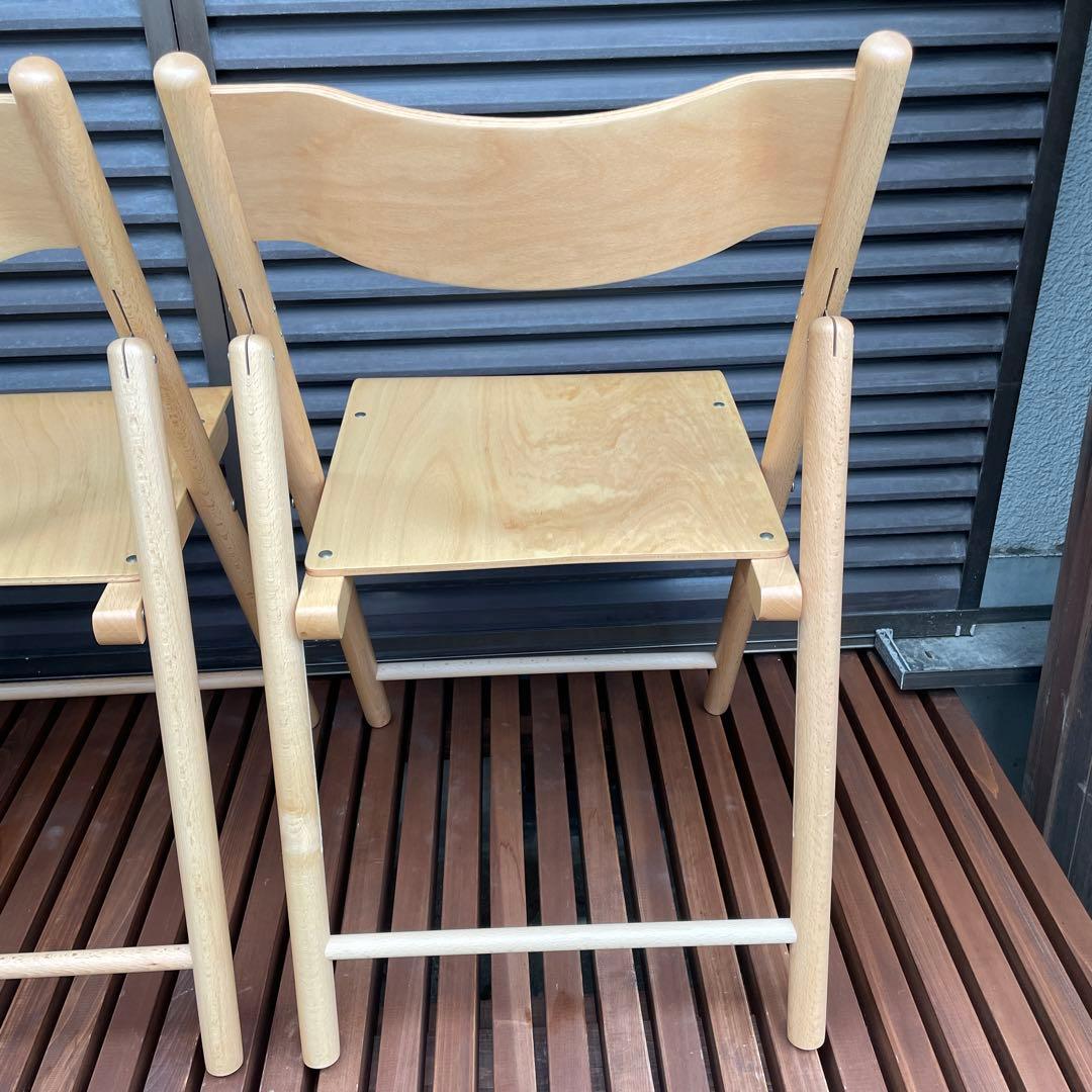 無印良品　廃盤　木製折りたたみチェア　3個セット