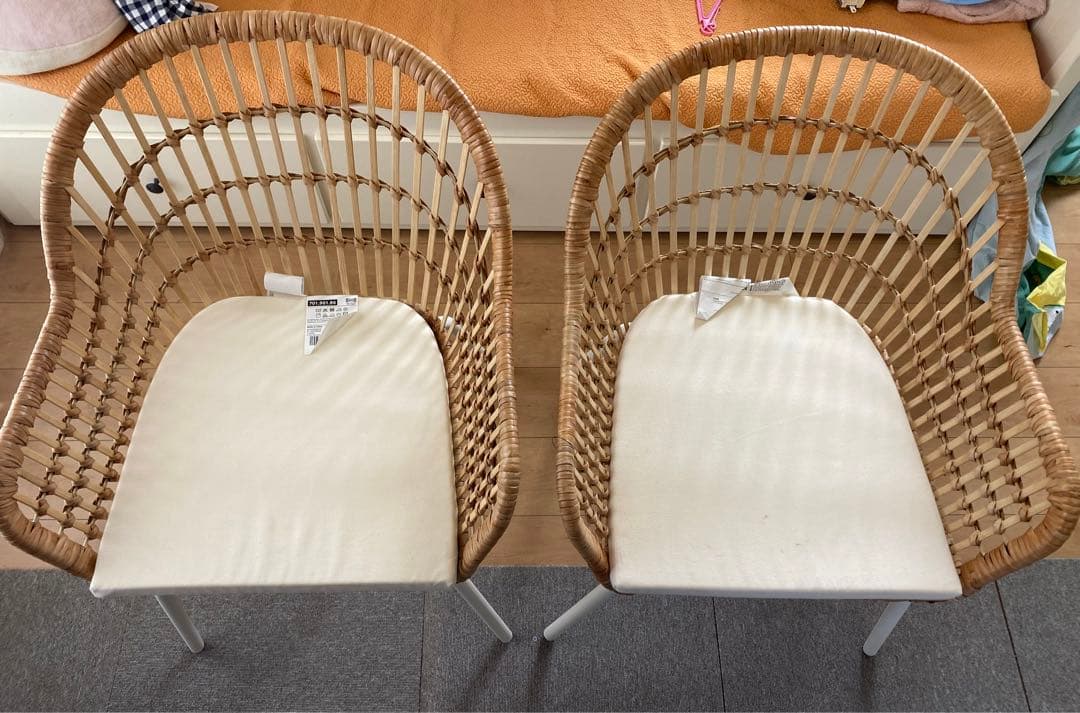 IKEA NILSOVE ニルソーヴェ　ラタン　チェア 2脚セット