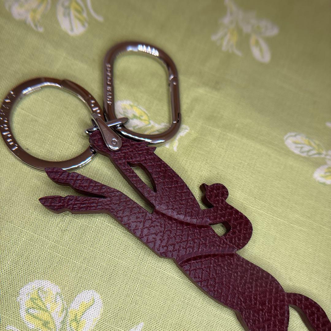 ロンシャン　バーガンディ 馬と騎手 キーホルダー