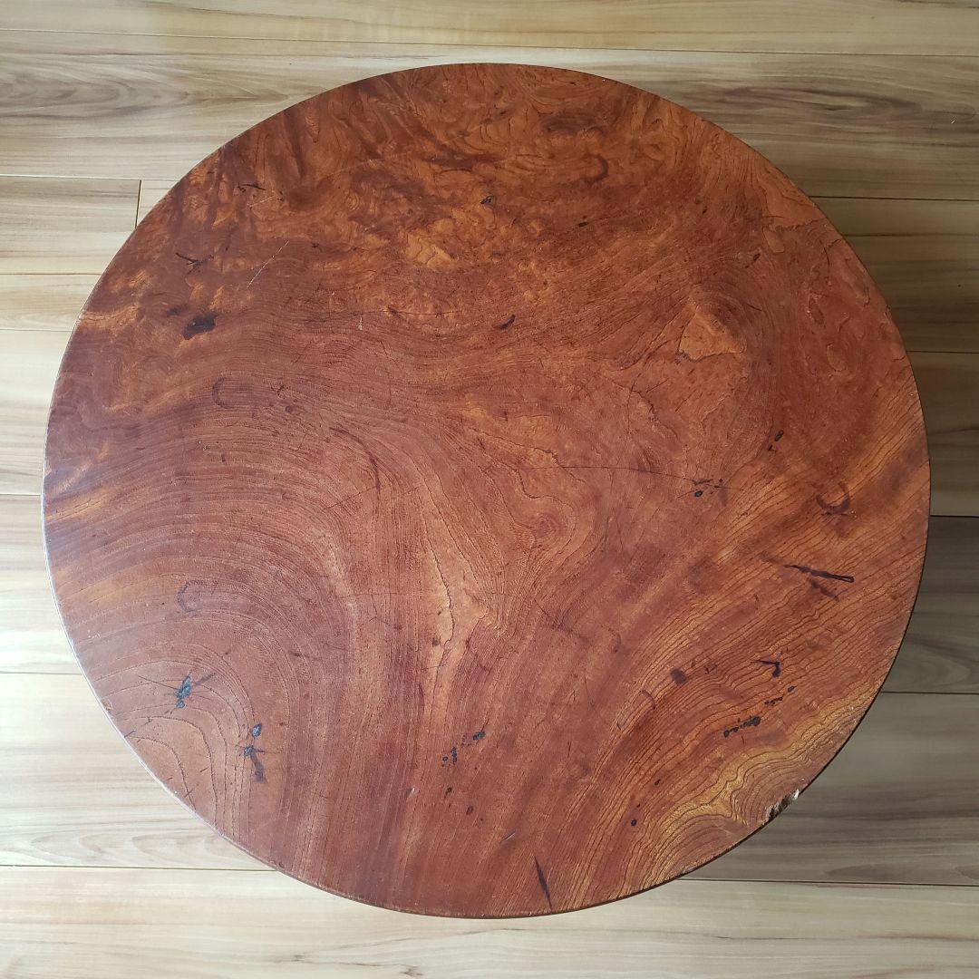 古家具　ちゃぶ台　一枚板　木製 　欅　折り畳み　無垢　時代家具