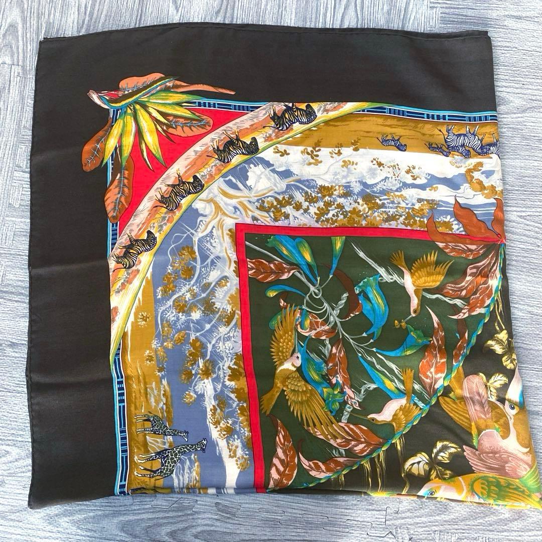 HERMES スカーフ　ショール　カレジェアン　カレ140 大判　動物　カシシル