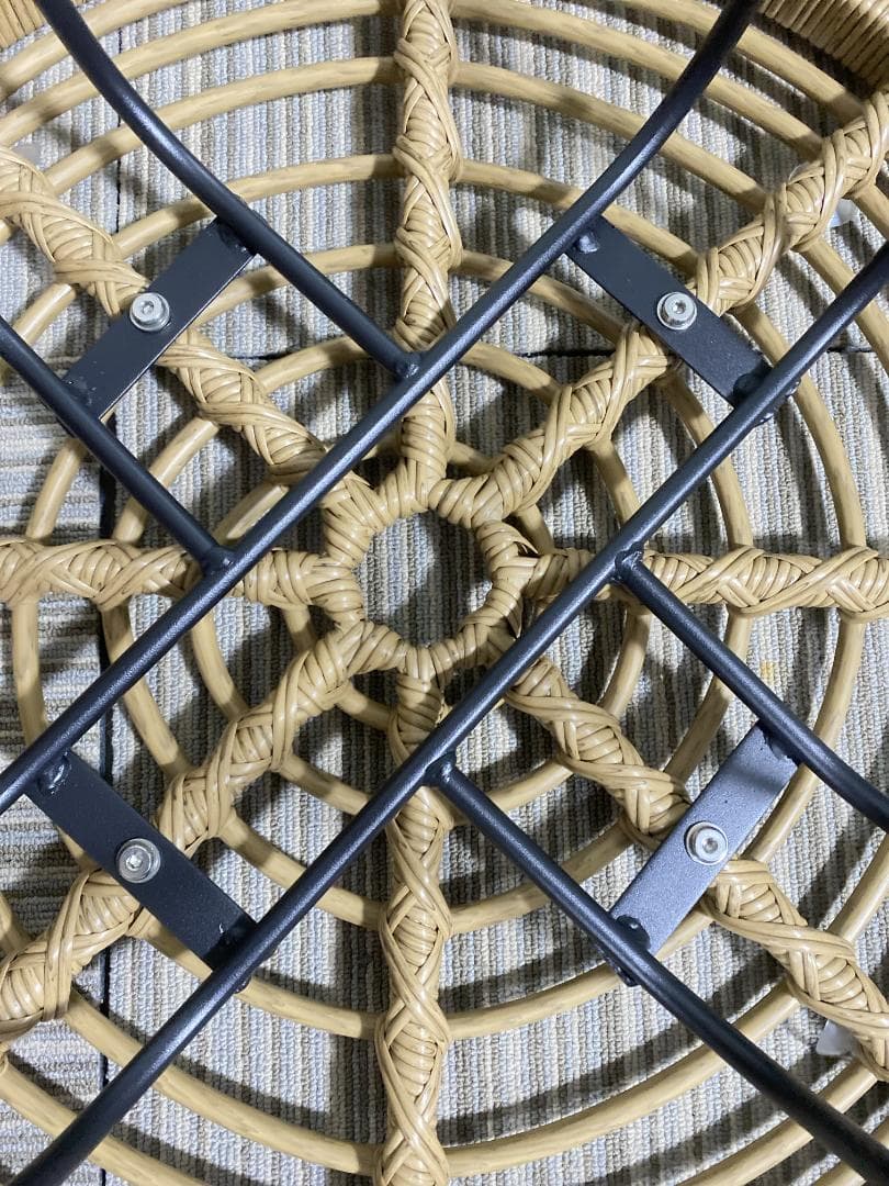 TOHMA リゾネア カフェテーブル サイドテーブル ラタン調・丸型・ガラス