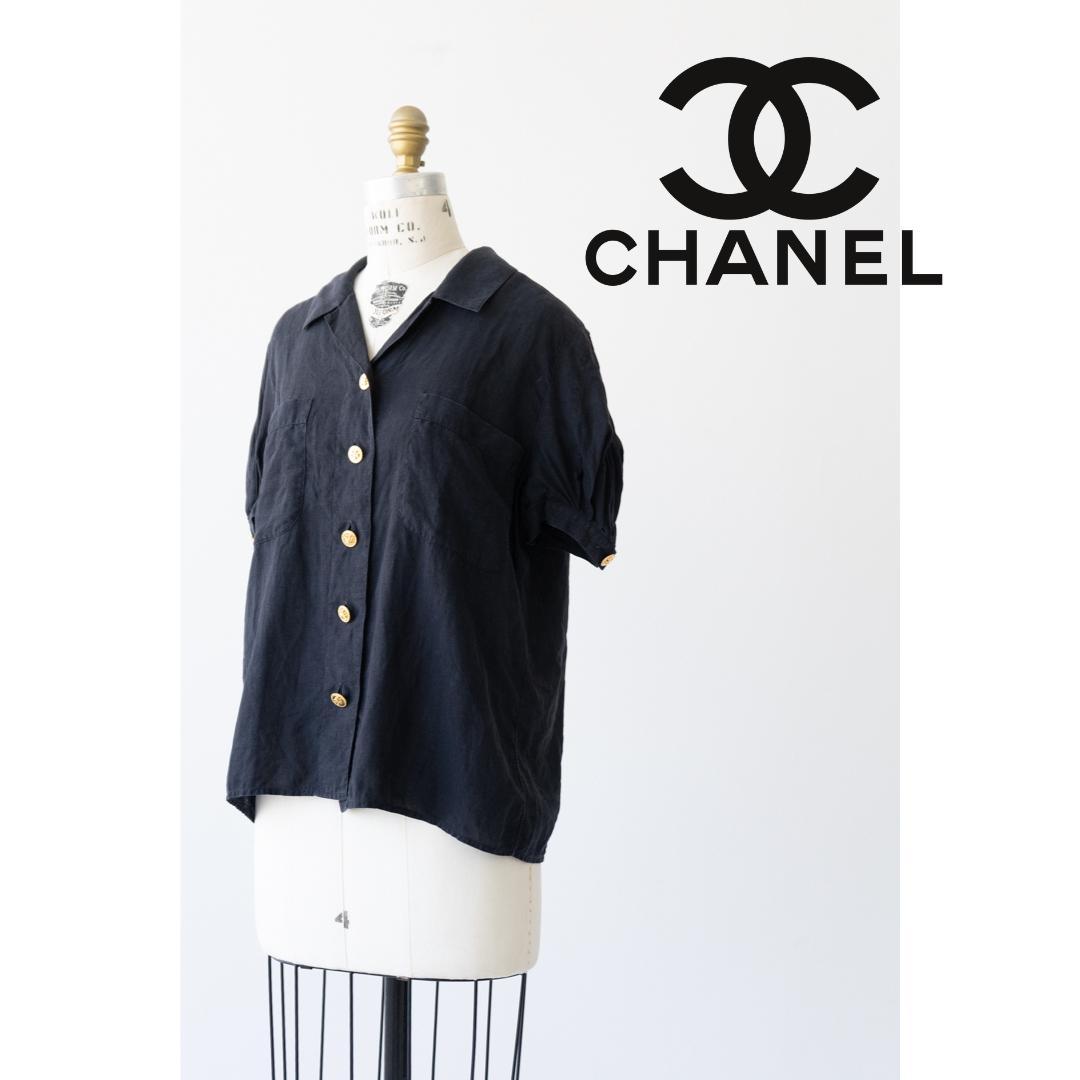 CHANEL シャネル クローバーボタン 半袖シャツ