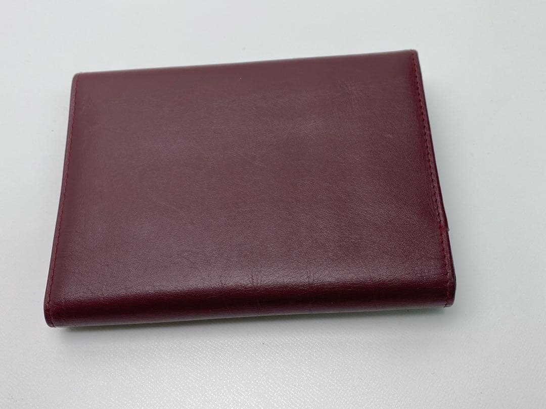 美品 Cartier カルティエ マストライン 三つ折り財布　がま口 ボルドー